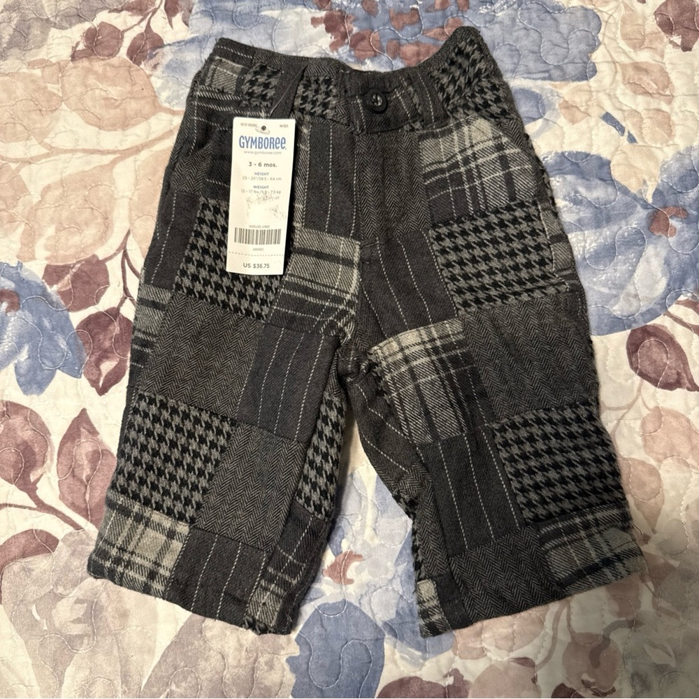 Gymboree Kids Patchwork Pants - Black and Gray